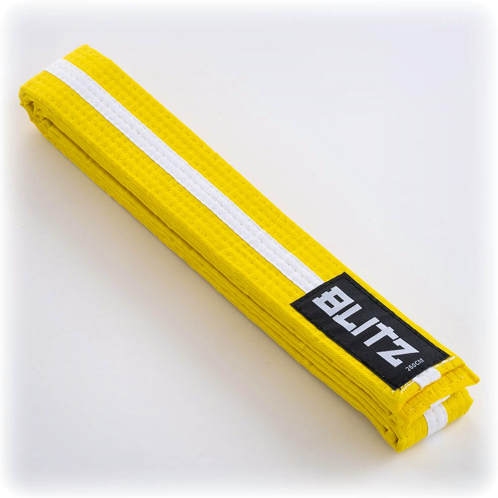 Blitz Colour Belt / White Stripe - Yellow / White - 250cm