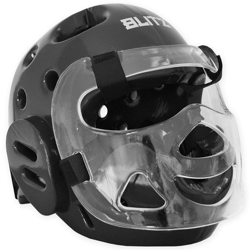 Blitz Dipped Foam Head Guard With Face Shield - Black - Large