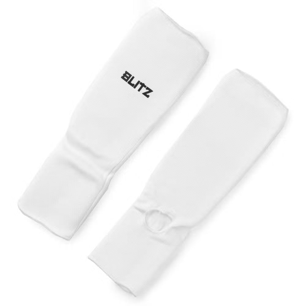 Blitz Elastic Shin & Instep Pads - White - X-Small