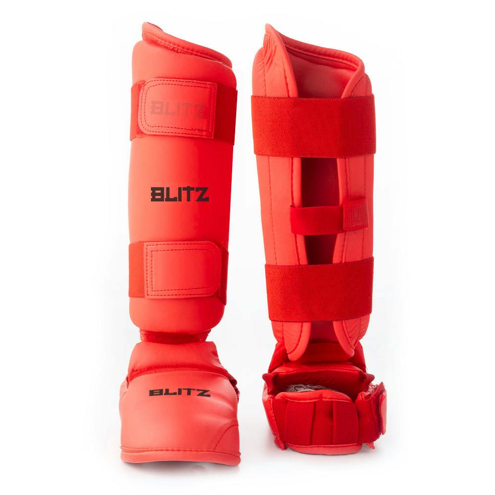 Blitz Elite Shin Guards With Removable Foot - Red - XX-Small