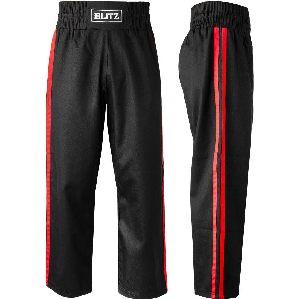 Blitz Kids Classic Polycotton Contact Trousers - Black / Red - 00/120cm