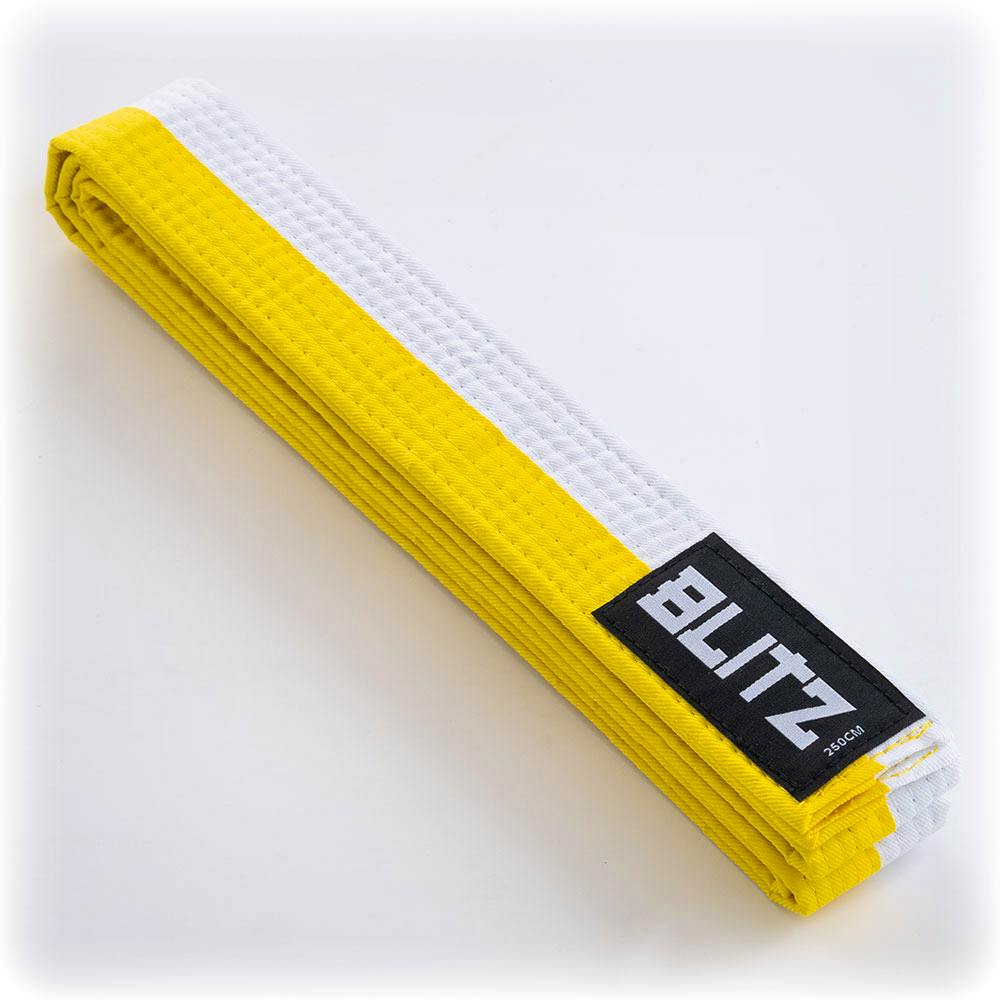 Blitz Split Length Belt - White / Yellow - 240cm