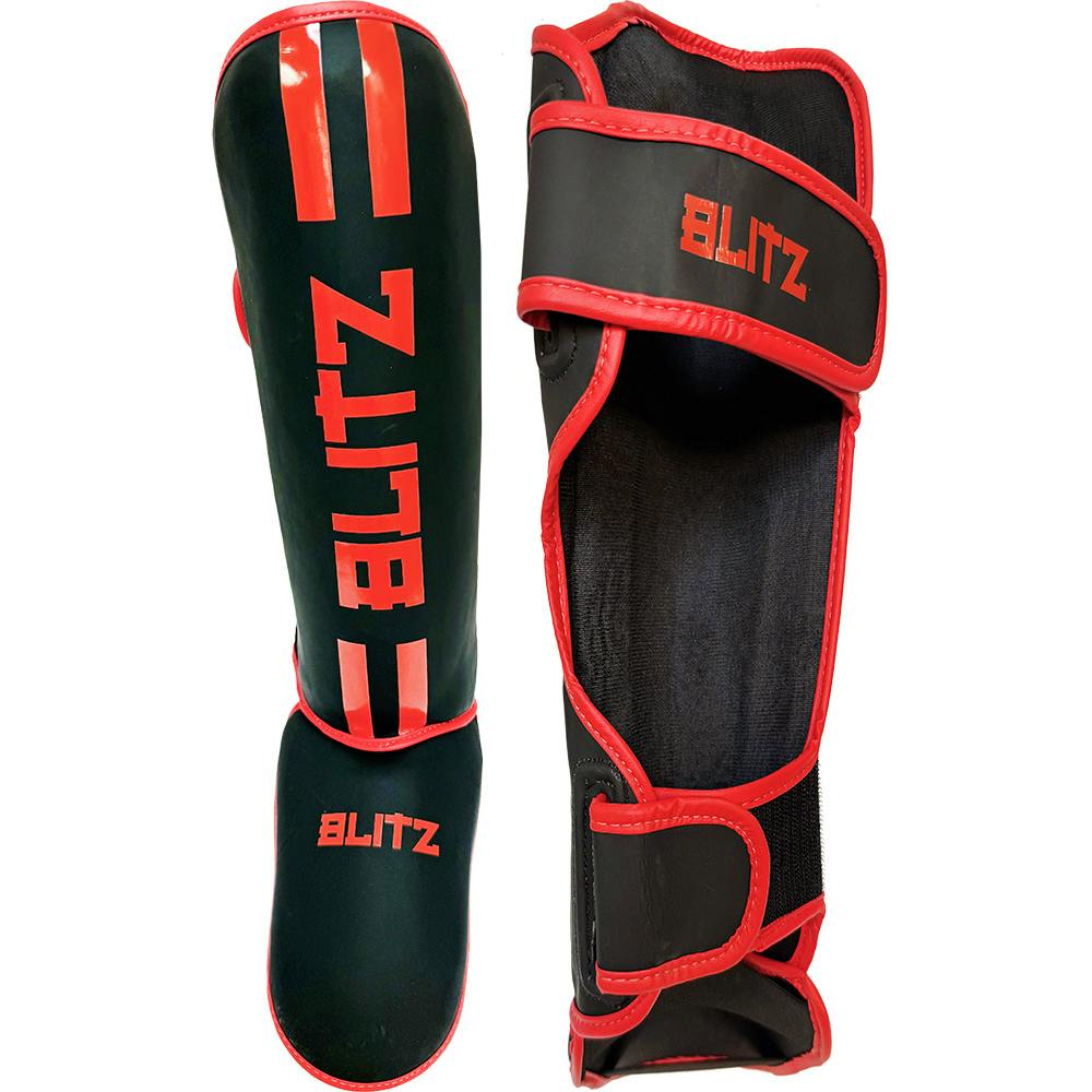 Blitz Titan Shin Guards - Black / Red - Small / Medium