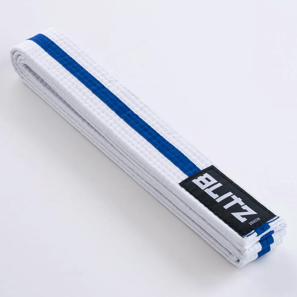 Blitz White Belt / Colour Stripe - White / Blue - 280cm