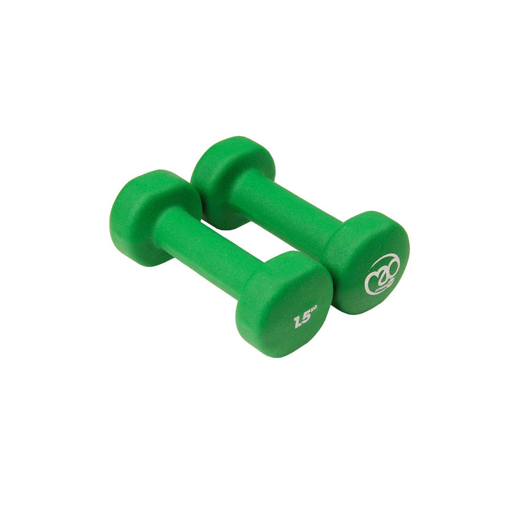 1.5kg Neoprene Dumbbells - Green (Pair)