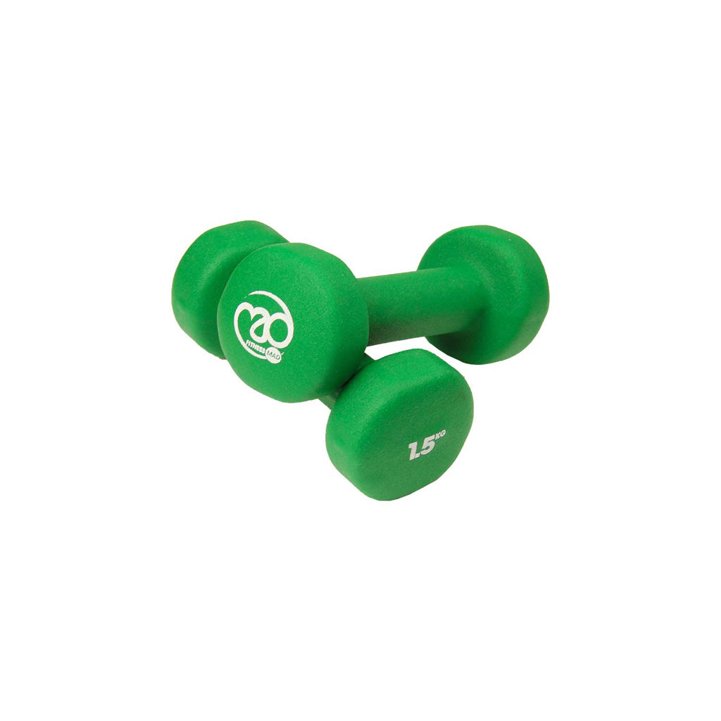 1.5kg Neoprene Dumbbells - Green (Pair)
