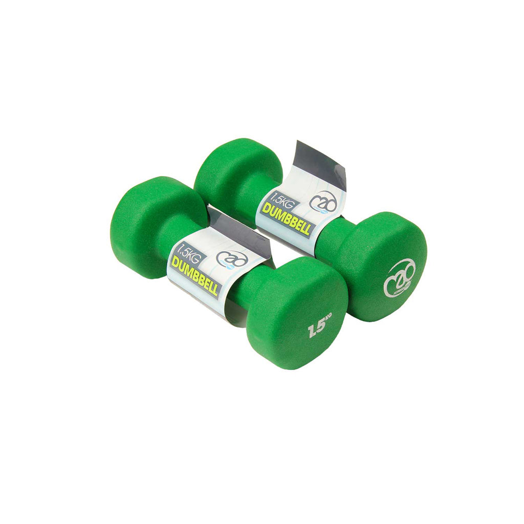 1.5kg Neoprene Dumbbells - Green (Pair)