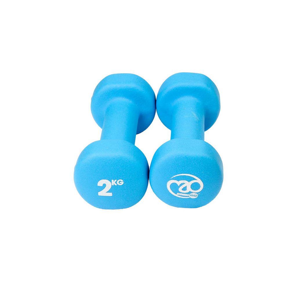 2kg Neoprene Dumbbells - Blue (Pair)
