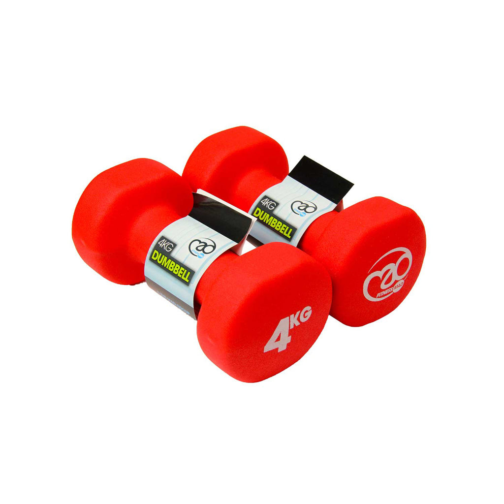 4kg Neoprene Dumbbells - Red (Pair)