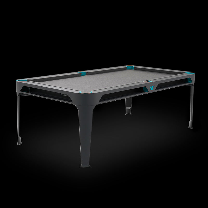 Hyphen Outdoor Pool Table Black Grey Frame / Light Grey Cloth