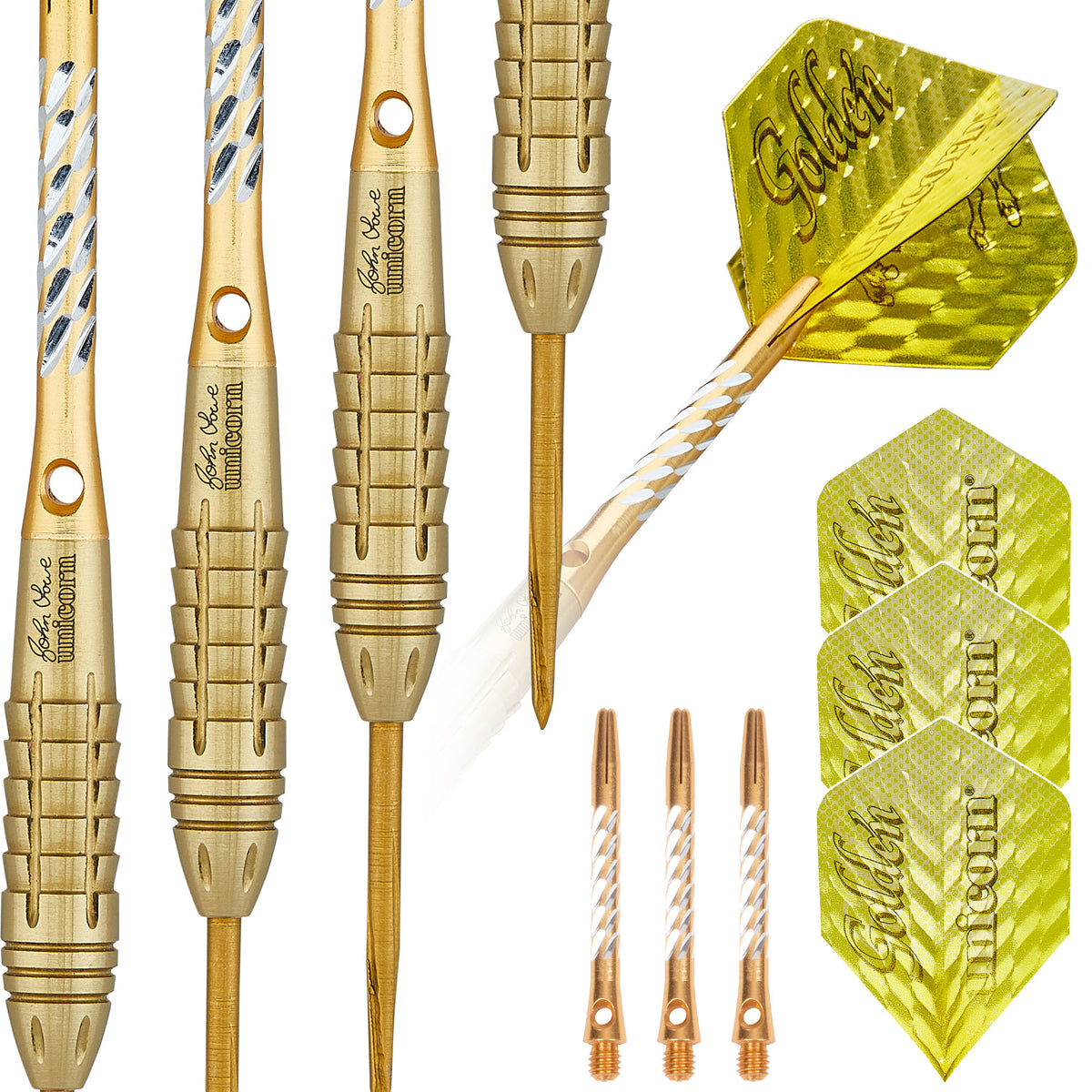 Unicorn World Champion John Lowe Phase 3 Steel Tip Dart Set - 90% Tungsten