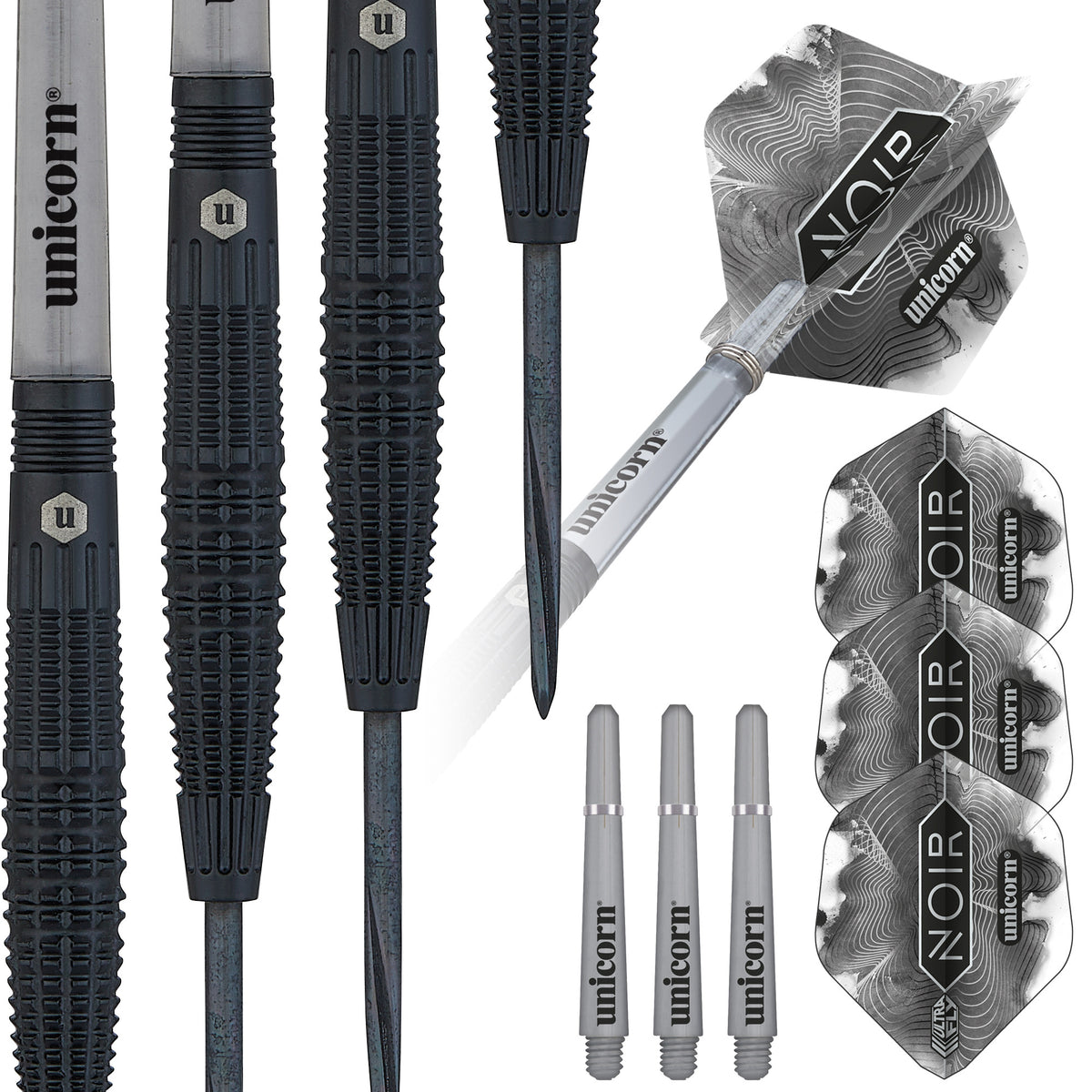 Unicorn Noir Style 2 Steel Tip Dart Set - 90% Tungsten