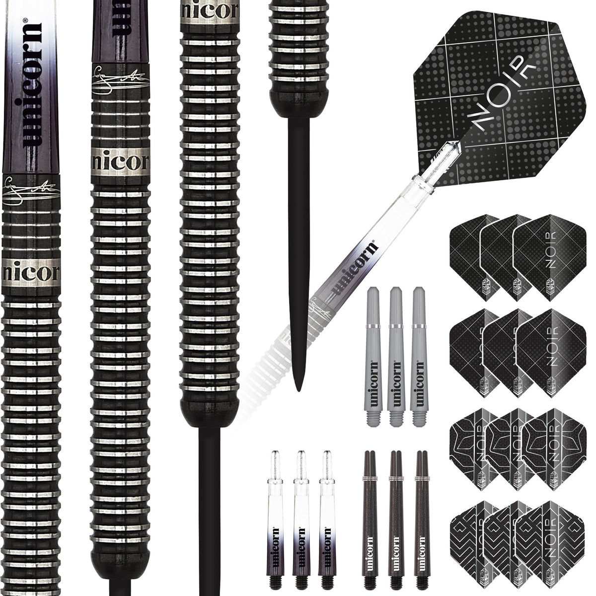 Unicorn Noir Gary Anderson Steel Tip Dart Set