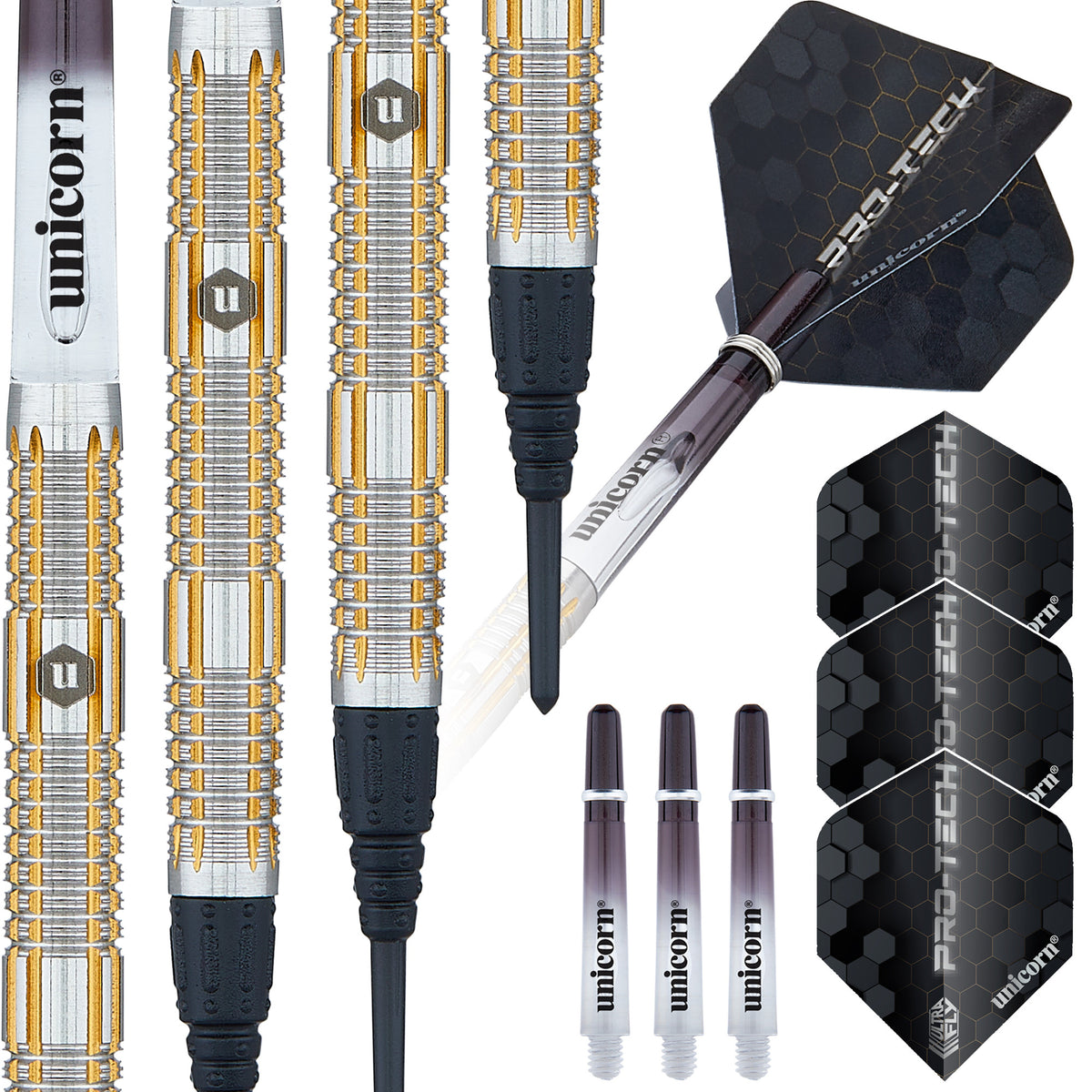 Unicorn Pro-Tech Style 4 Soft Tip Dart Set - 70% Tungsten - 18G