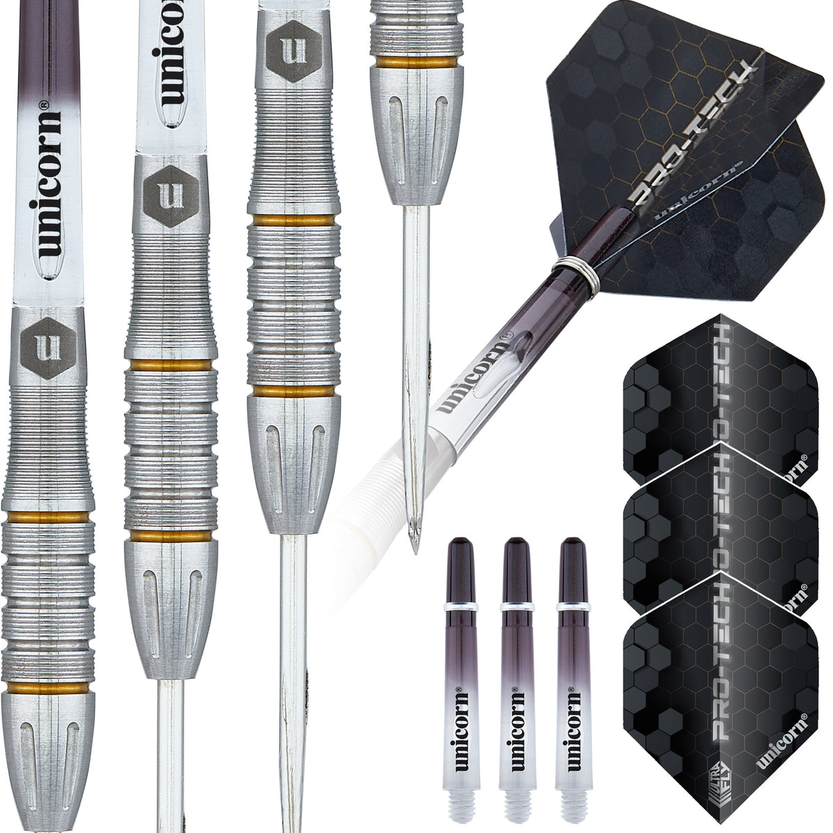 Unicorn Pro-Tech Style 5 Steel Tip Dart Set - 90% Tungsten