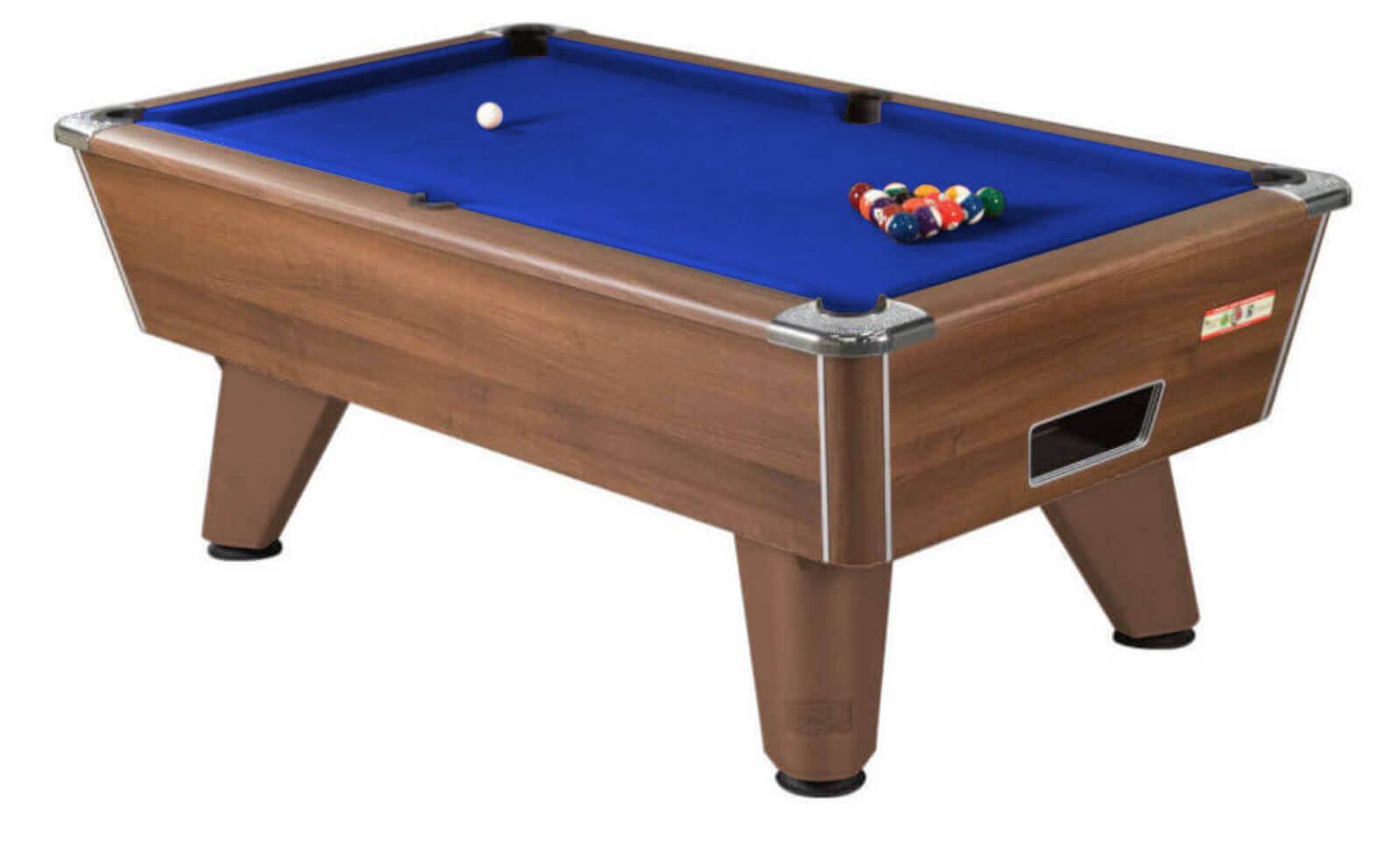 Supreme Winner Mechanical Coin Mechanism Slate Bed Pool Table - Walnut