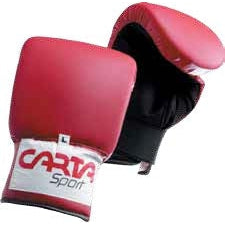 Pu Mitts Mesh Palm (Red) - Large