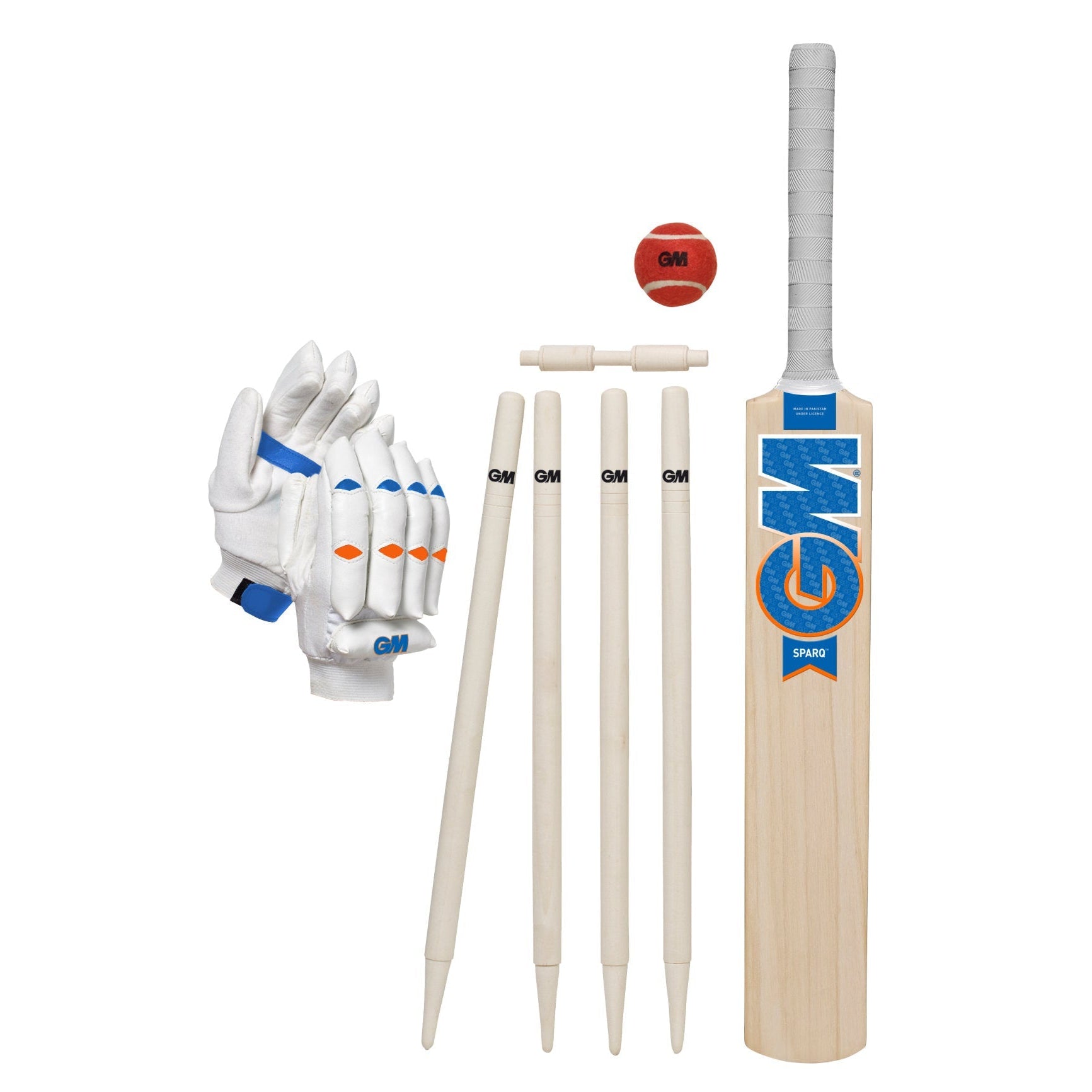 Set Cricket Gunn & Moore Young Gunn - Mazza, Palla, Guanti, Stumps E Borsa, Taglia 3