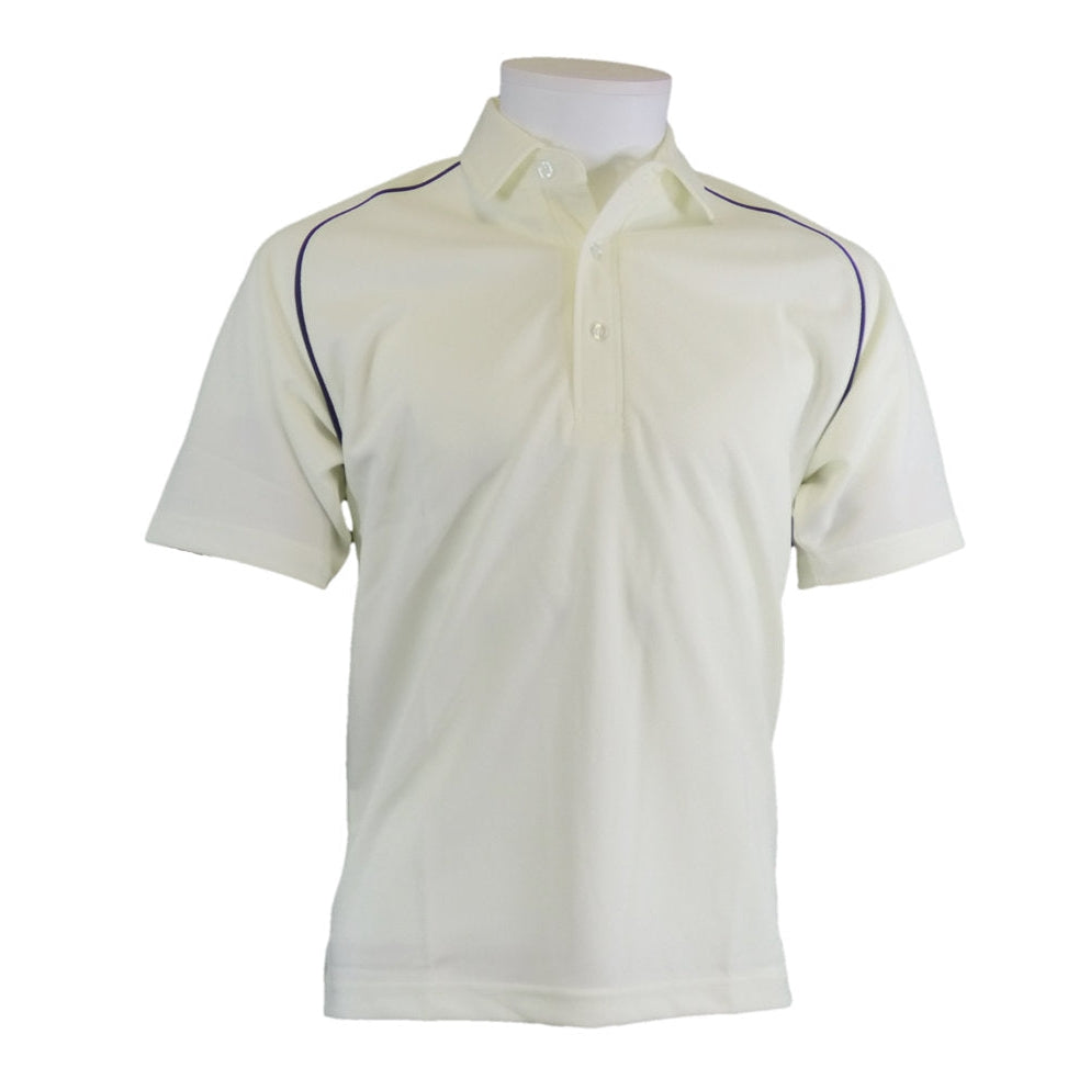 Cricket Shirt + Navy Piping Senior