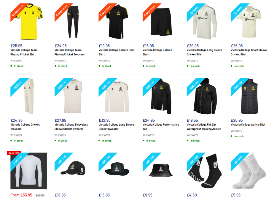 Victoria College Cricket Kit