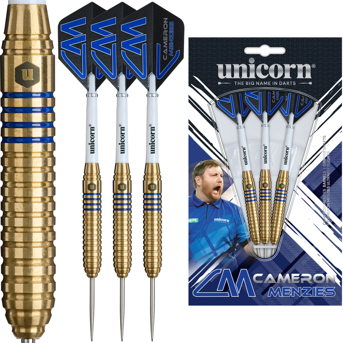 Unicorn Cameron Menzies Brass Steel Tip Darts
