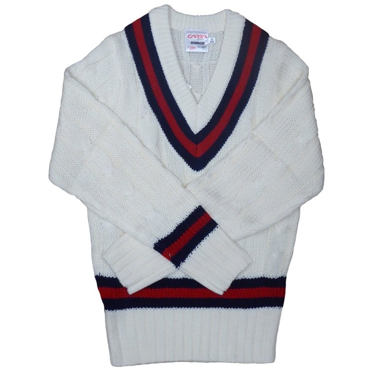 Cricket Sweater Navy/Red Junior