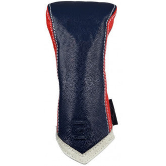 Leather Head Cover Navy-White-Red
