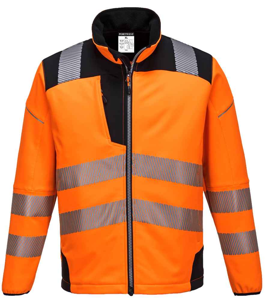 Portwest PW3 Hi-Vis Soft Shell Jacket - Orange/Black