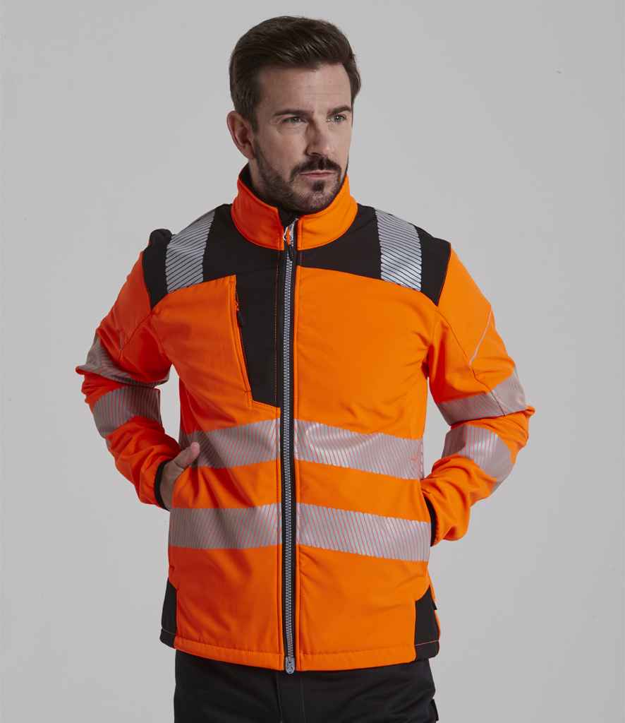 Portwest PW3 Hi-Vis Soft Shell Jacket - Orange/Black