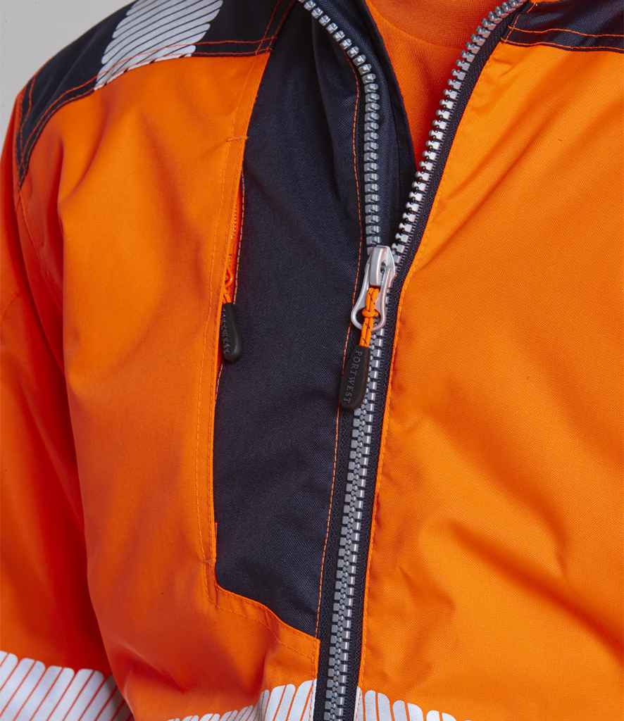Portwest PW3 Hi-Vis Soft Shell Jacket - Orange/Black