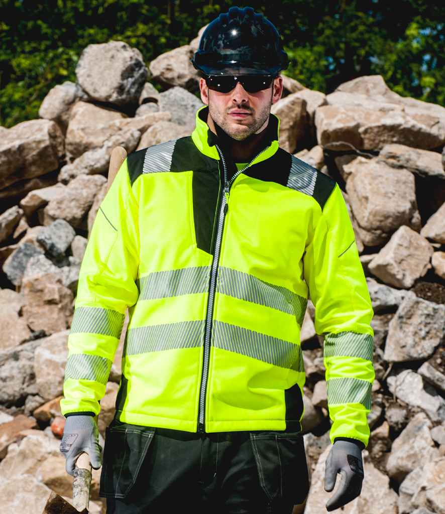 Portwest PW3 Hi-Vis Soft Shell Jacket - Yellow/Black