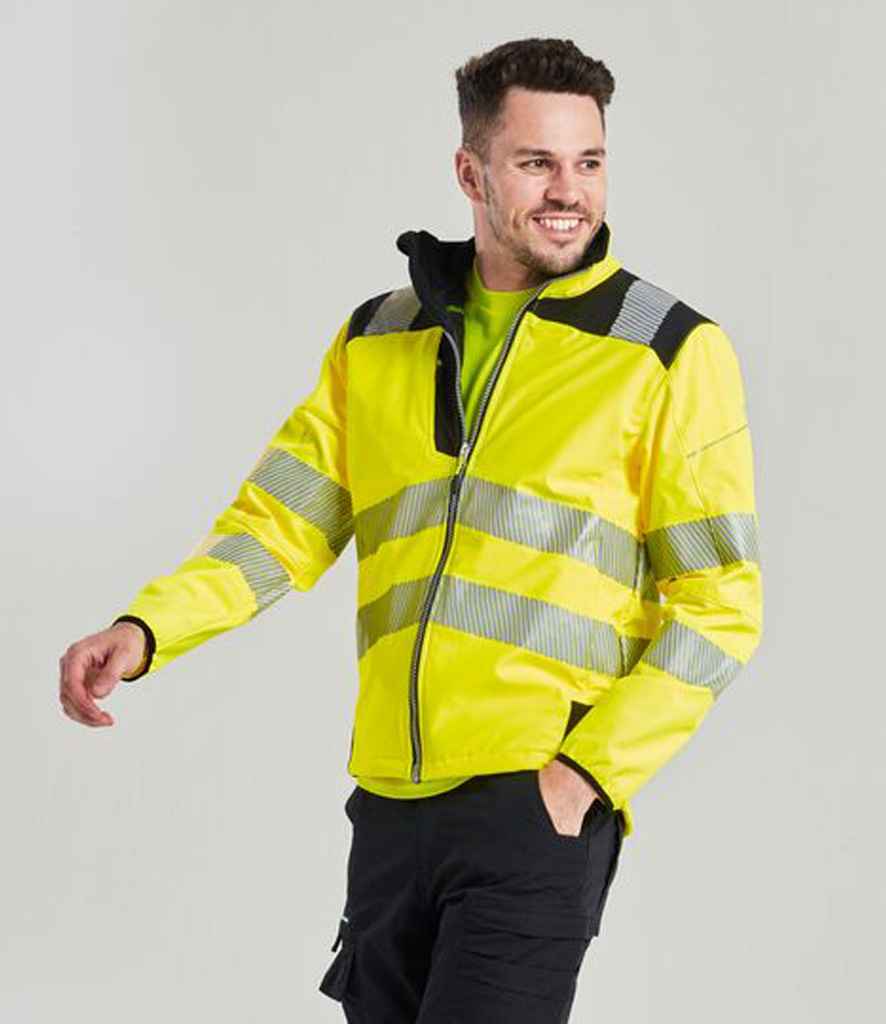 Portwest PW3 Hi-Vis Soft Shell Jacket - Yellow/Black