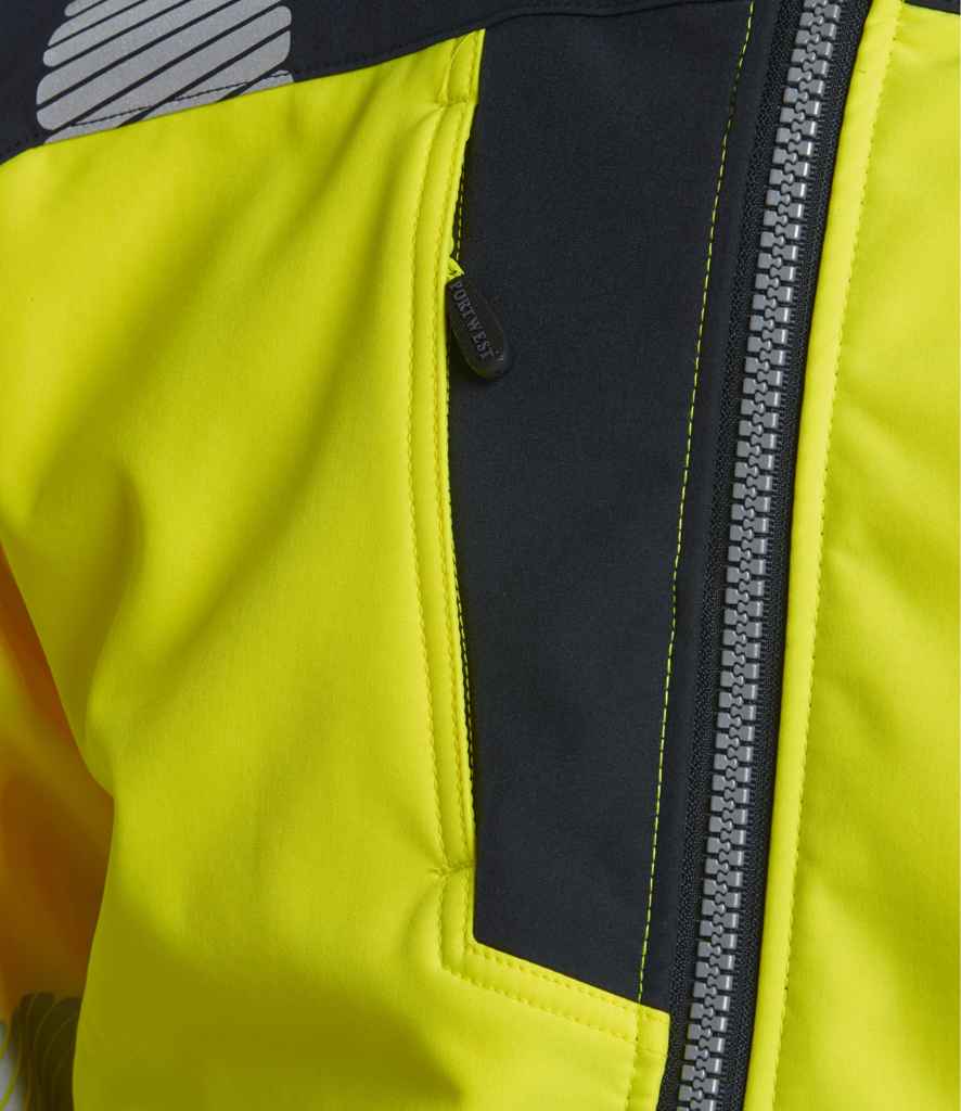 Portwest PW3 Hi-Vis Soft Shell Jacket - Yellow/Black