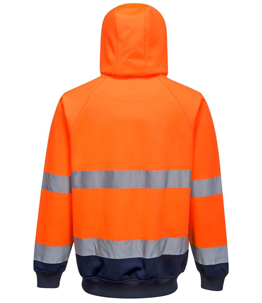 Portwest Hi-Vis Two Tone Hooded Sweatshirt - Orange/Navy