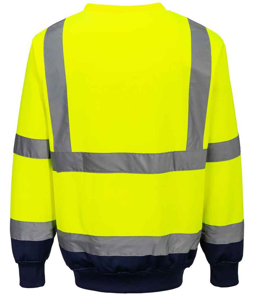 Portwest Hi-Vis Two Tone Sweatshirt - Yellow/Navy