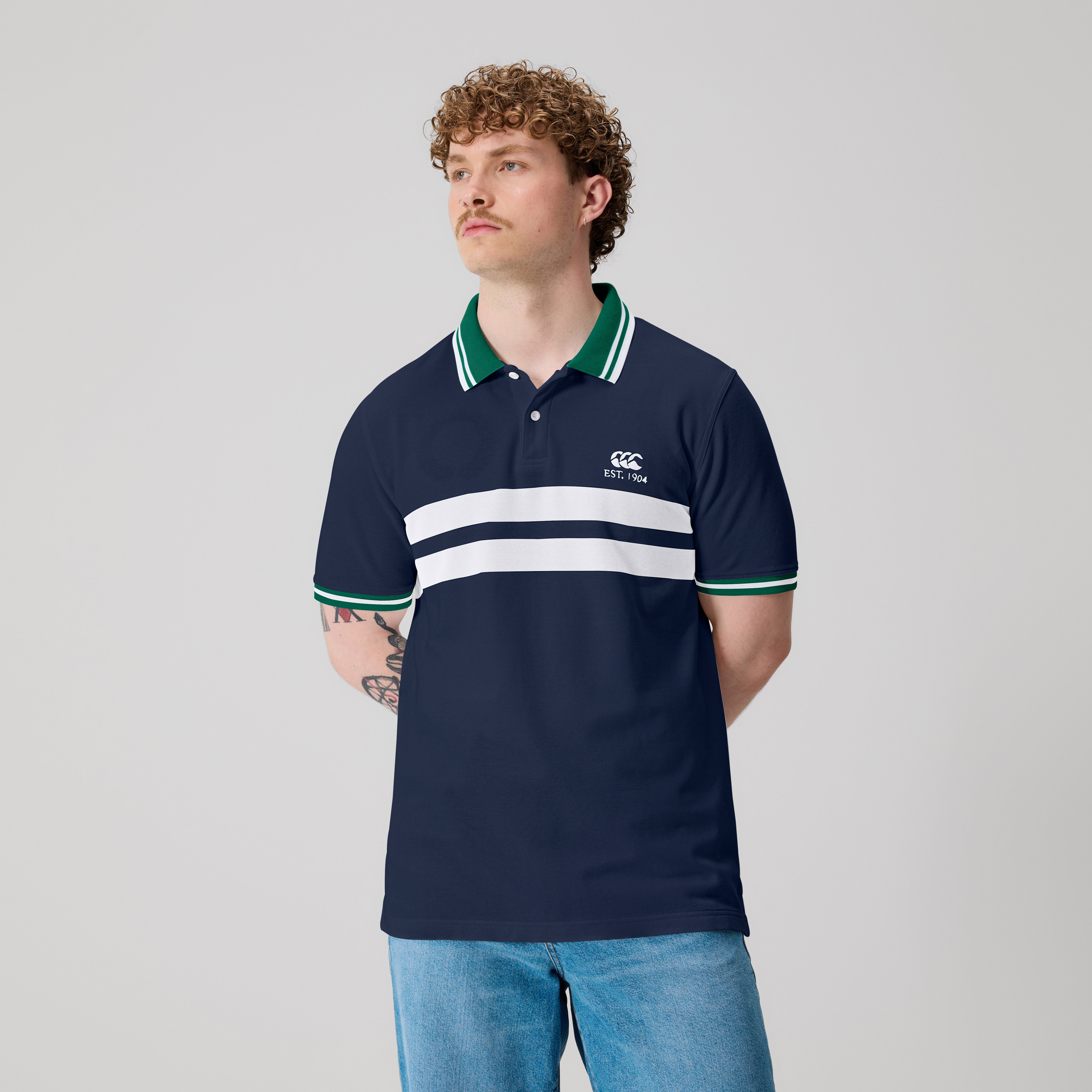 Canterbury Men's Chest Stripe Polo Nvy