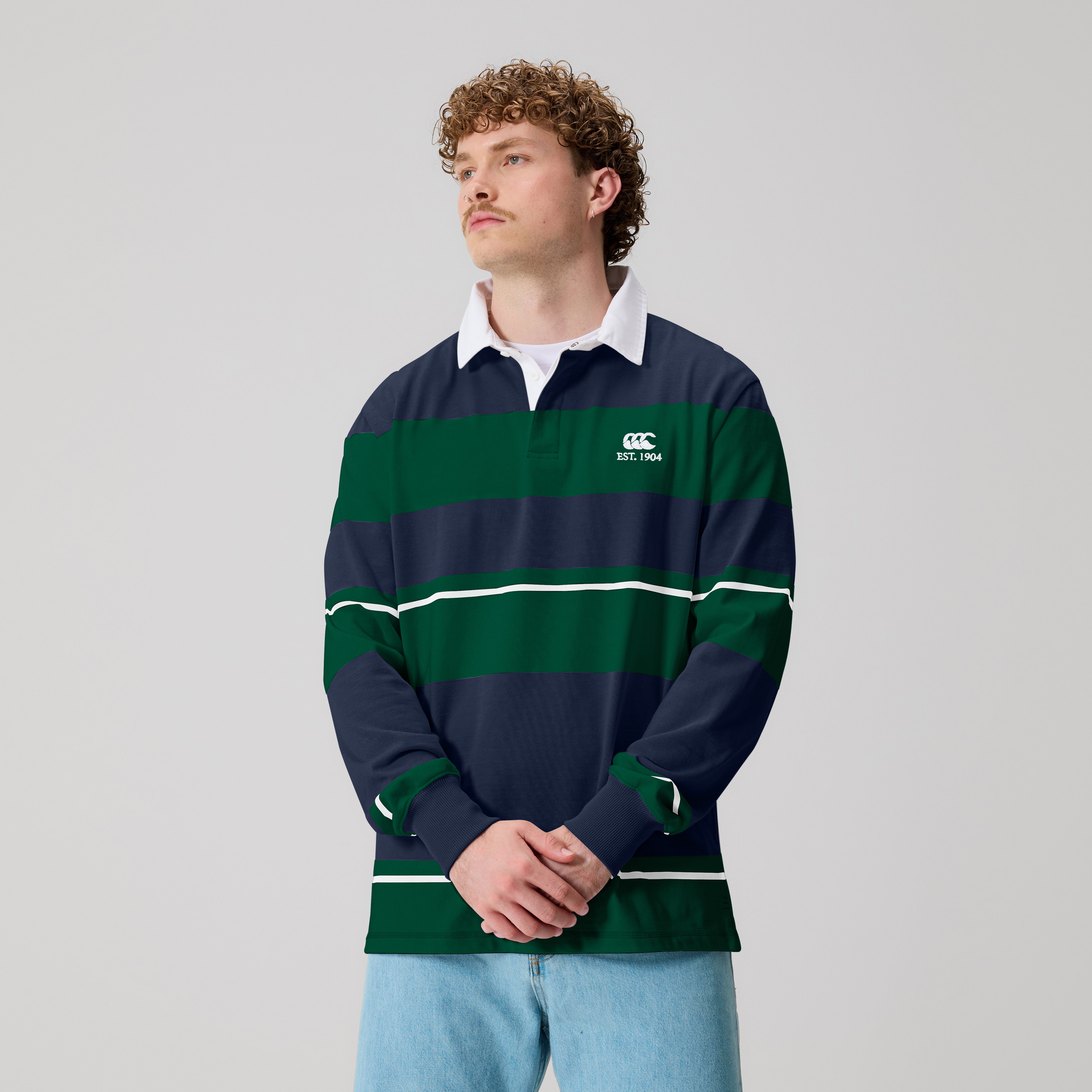 Canterbury Men's Multi Stripe Rugby Jersey Nvy