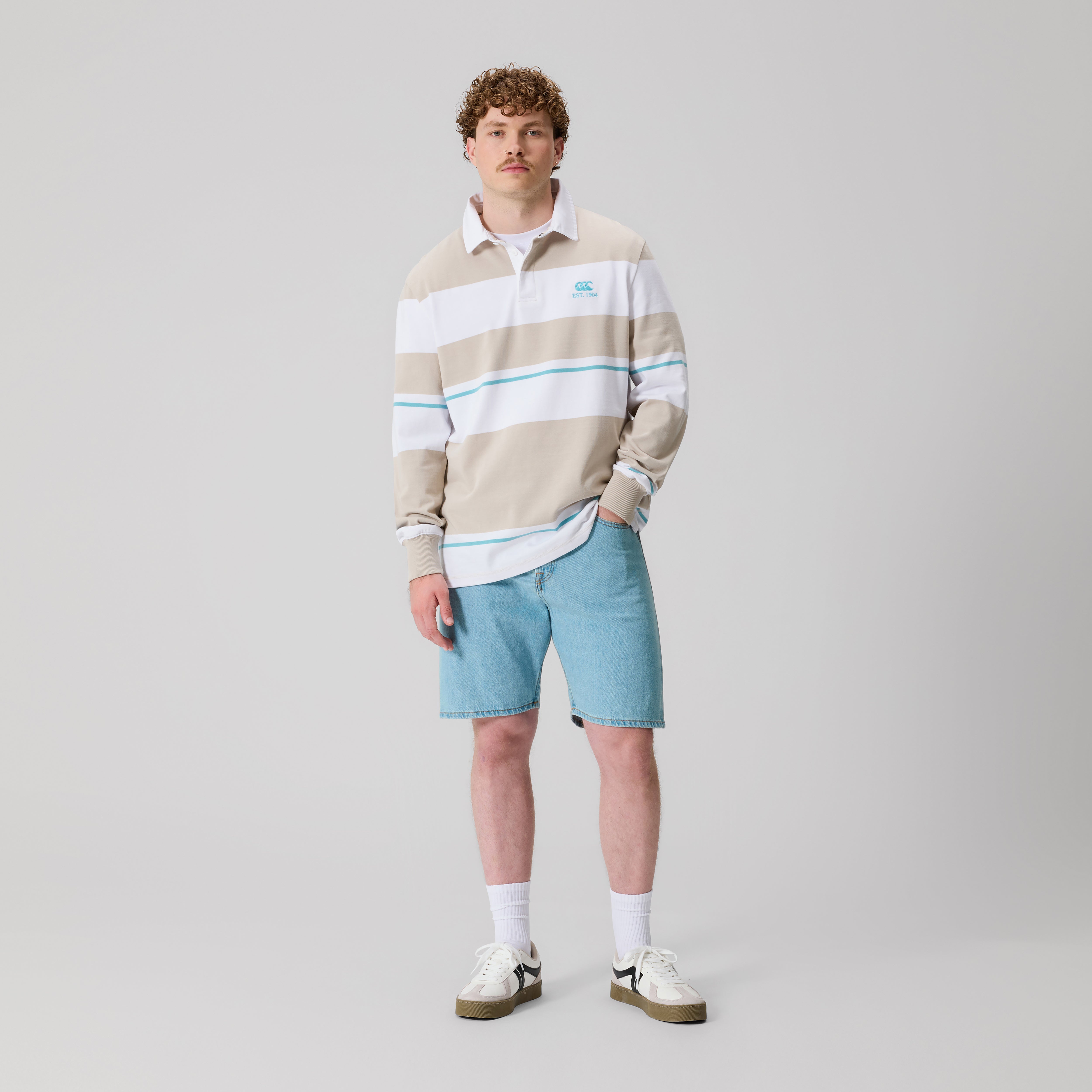 Canterbury CCC Multi Stripe Rugby Am Taupe