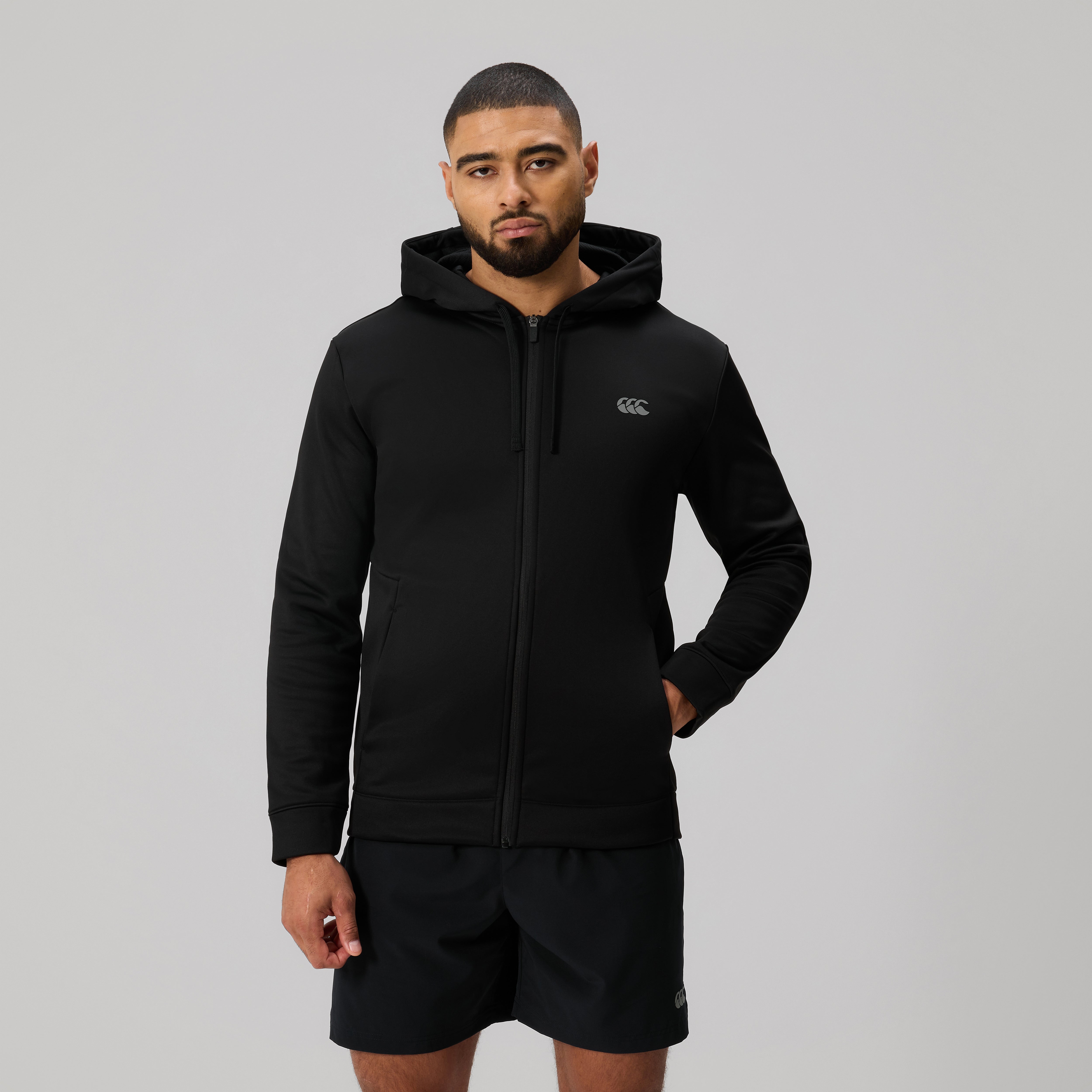 Canterbury Tempo Knit Full Zip Hoodie Adult Male Black