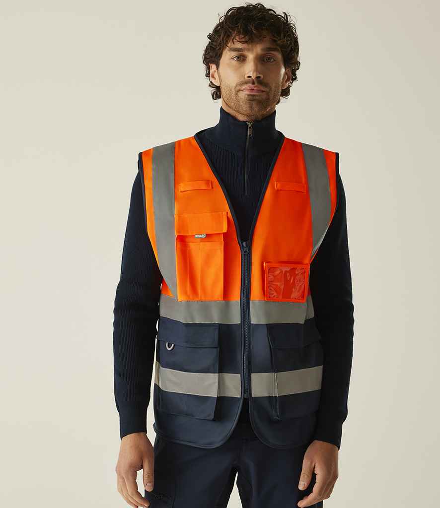 Regatta High Visibility Pro Executive Vest - Orange/Navy