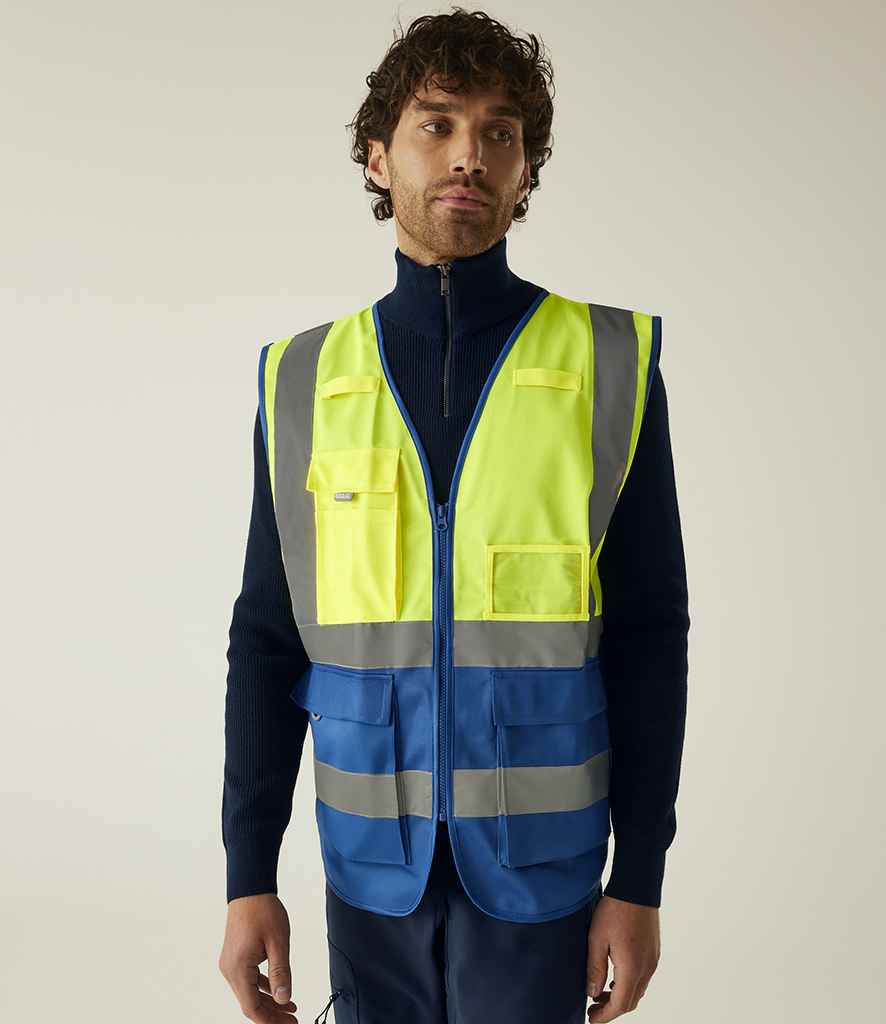 Regatta High Visibility Pro Executive Vest - Yellow/Royal Blue