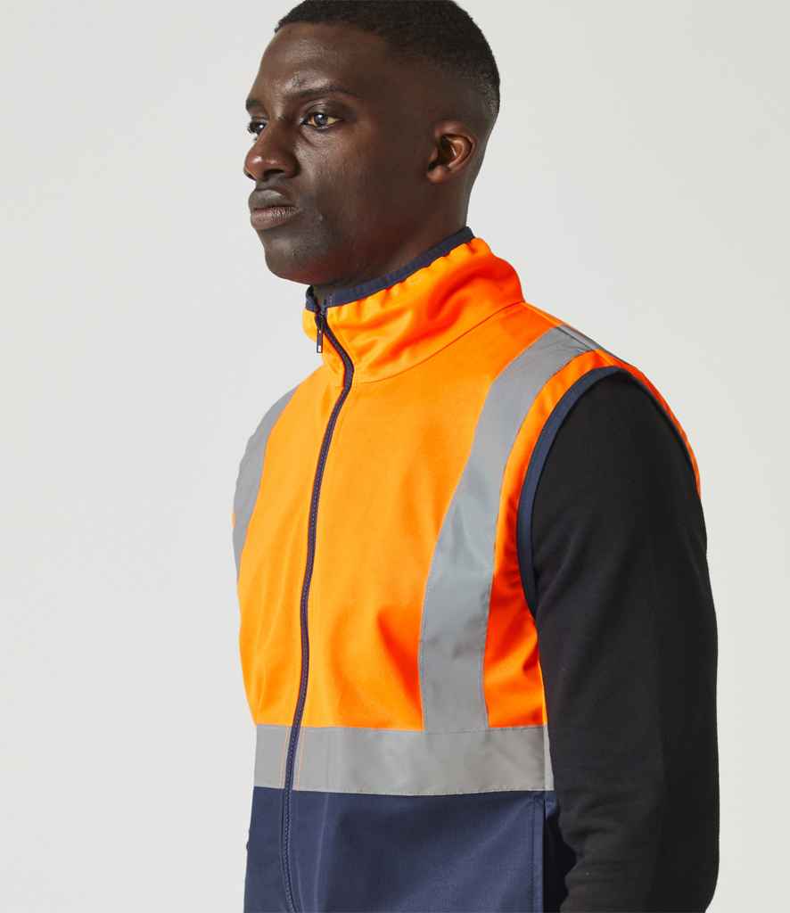 Regatta High Visibility Pro Full Zip Gilet - Orange/Navy