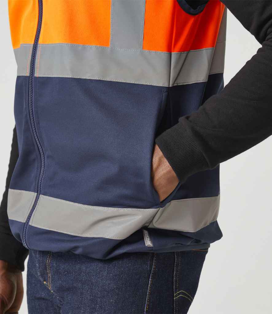 Regatta High Visibility Pro Full Zip Gilet - Orange/Navy