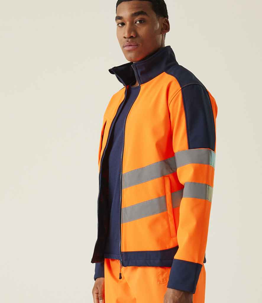 Regatta High Visibility Pro Soft Shell Jacket - Orange/Navy