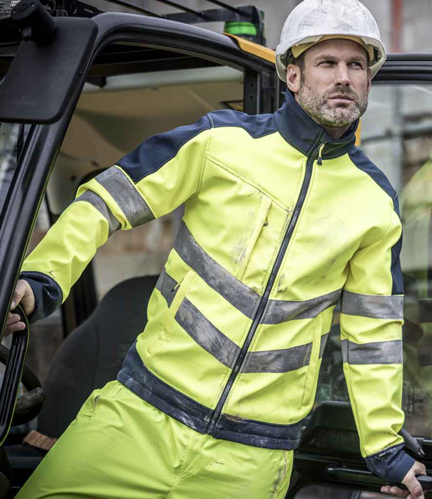 Regatta High Visibility Pro Soft Shell Jacket - Yellow/Navy