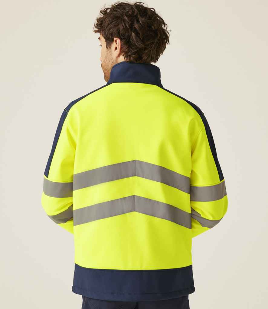 Regatta High Visibility Pro Soft Shell Jacket - Yellow/Navy