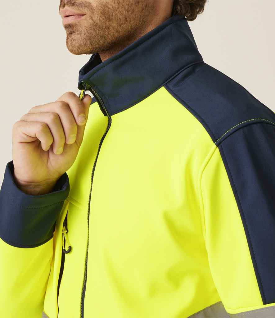 Regatta High Visibility Pro Soft Shell Jacket - Yellow/Navy