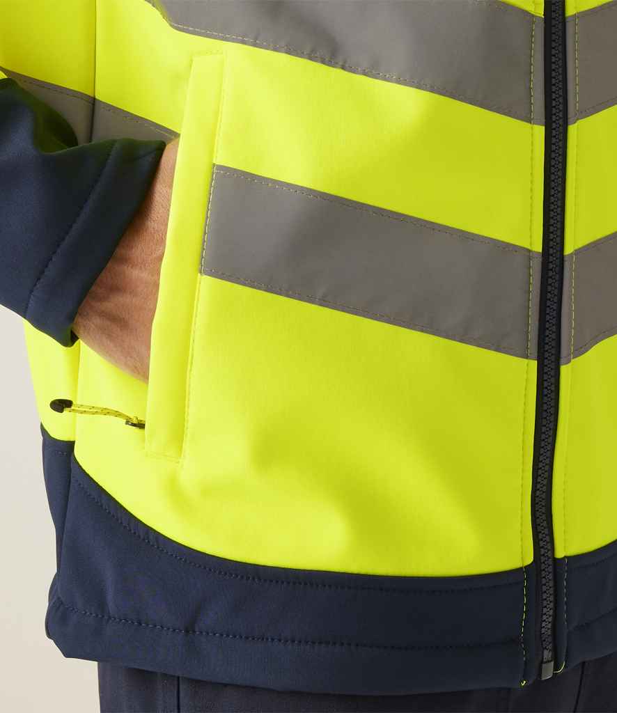 Regatta High Visibility Pro Soft Shell Jacket - Yellow/Navy