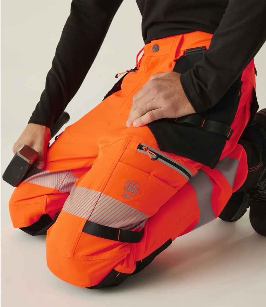 Regatta High Visibility Infiltrate Stretch Holster Trousers - Orange/Black