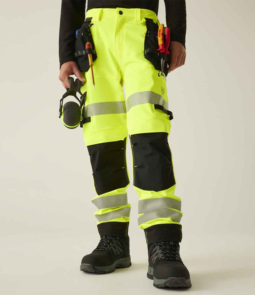 Regatta High Visibility Infiltrate Stretch Holster Trousers - Yellow/Black